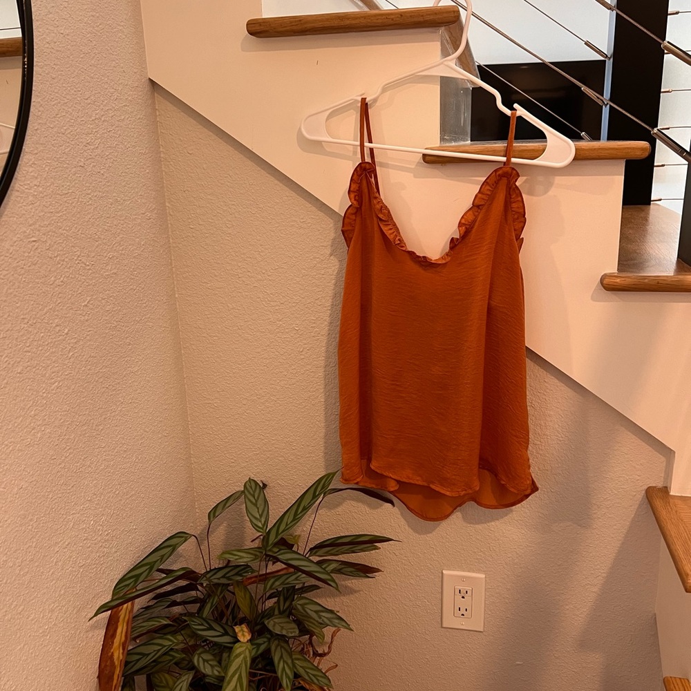 Burnt orange silky tank